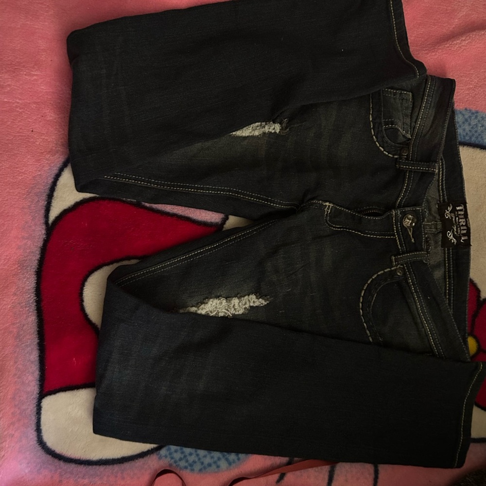 Thrill Black Distressed Skinny Jeans